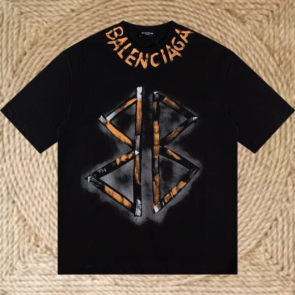 Balenciaga Men's Casual Short Sleeve T-Shirt